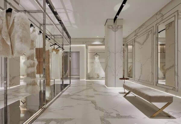 NEOLITH ESTATUARIO REVISTE UNA LUJOSA BOUTIQUE DE VESTIDOS DE NOVIA. | Vedek Revestimientos