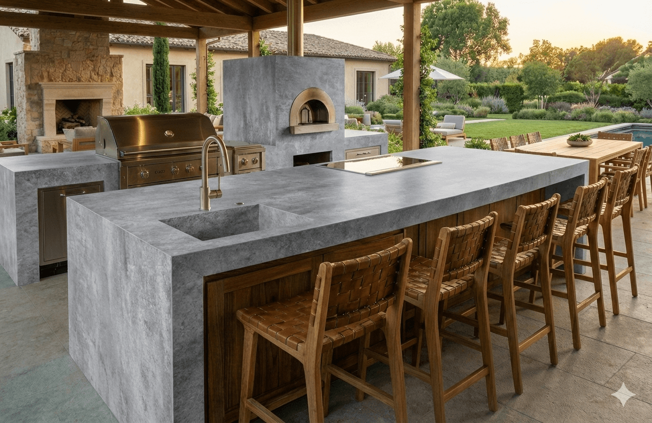 ¿Cuál es el mejor material para una mesada de cocina exterior? | Vedek Revestimientos