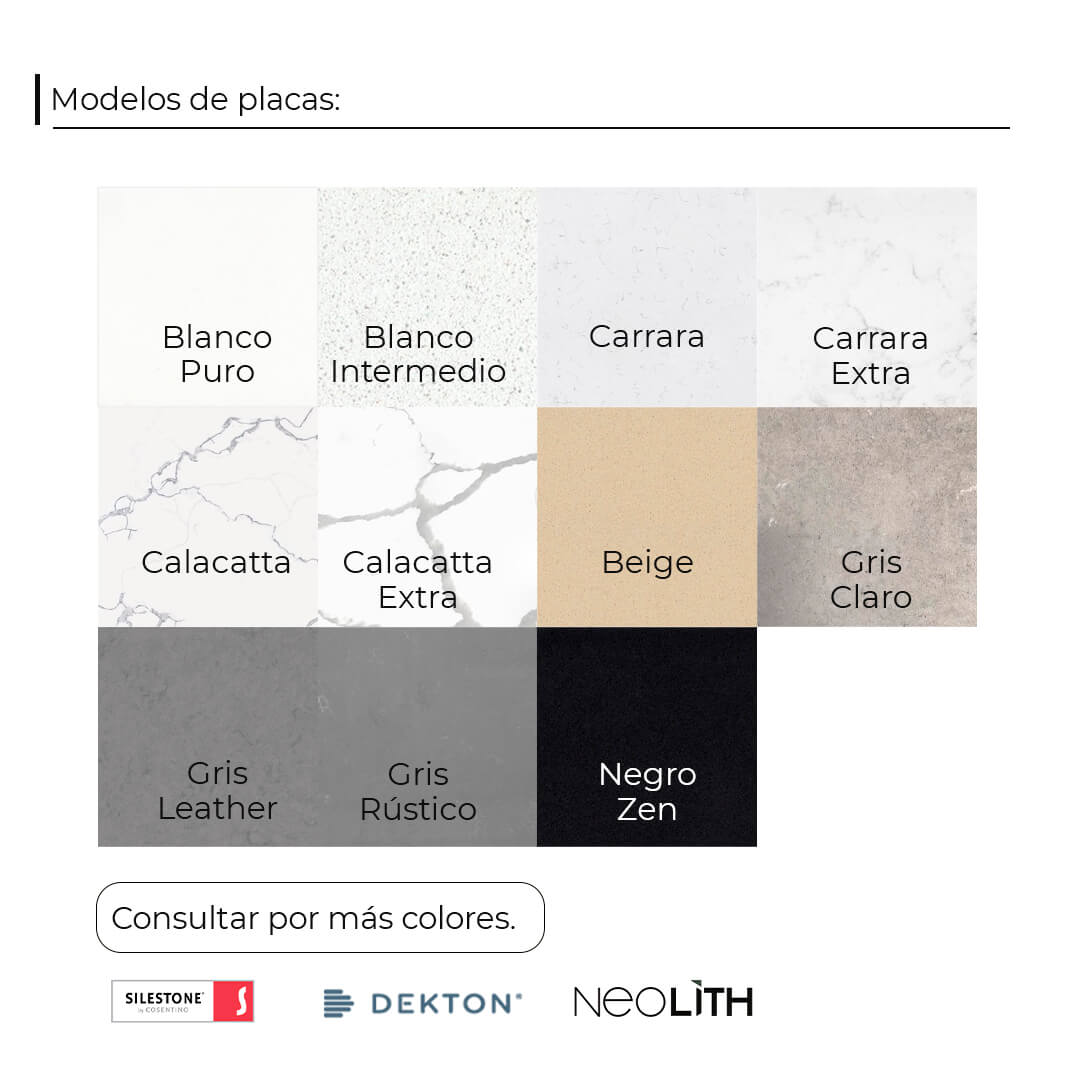 Tapa de Mesa Ratona - Cuarzo Negro Zen | Vedek Revestimientos