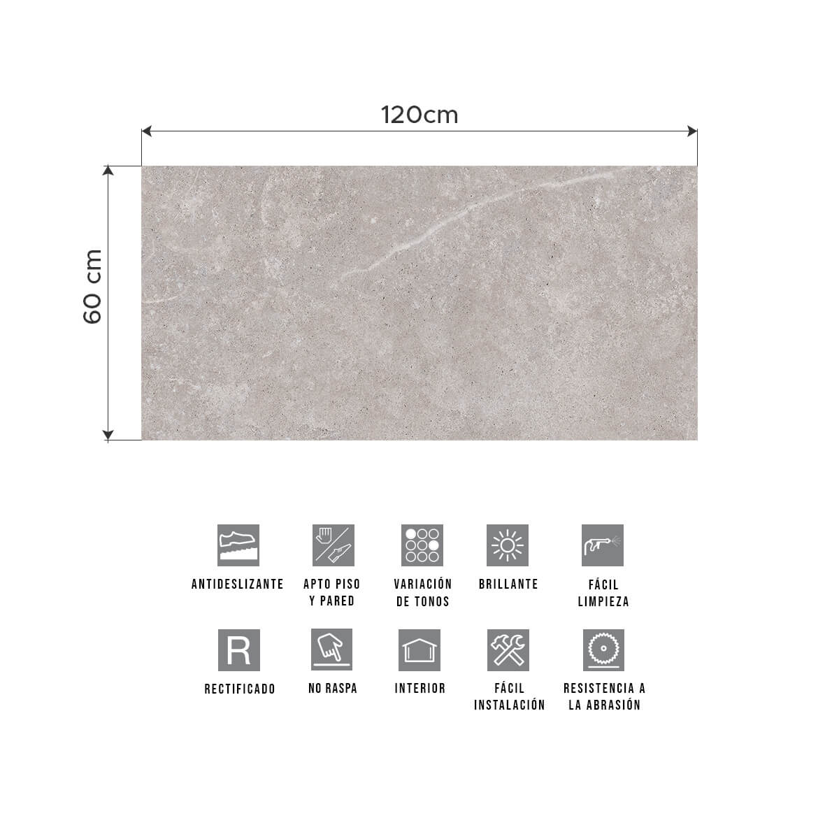 Porcelanato Aitos Grey 120x60cm - Decovita Vedek