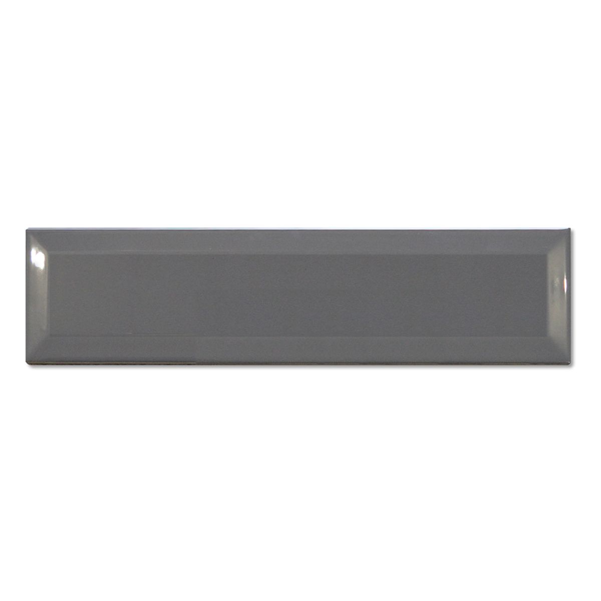 Cerámica Piú Biselada Gris Brillante 7,6 X 30,7 cm | Vedek Revestimientos