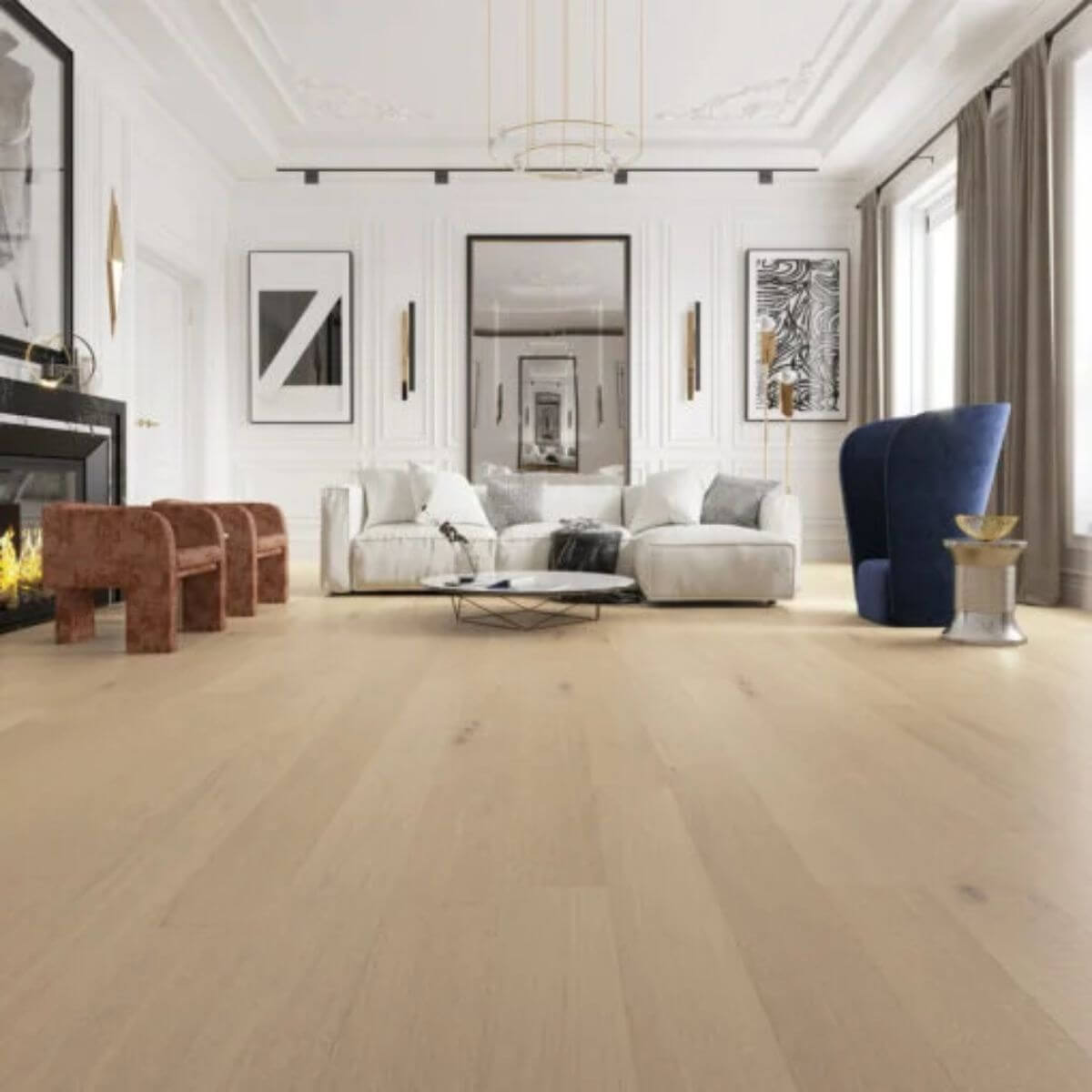 Piso Vinílico Símil Madera SPC Click Roble Tívoli 5mm con manta | Vedek Revestimientos