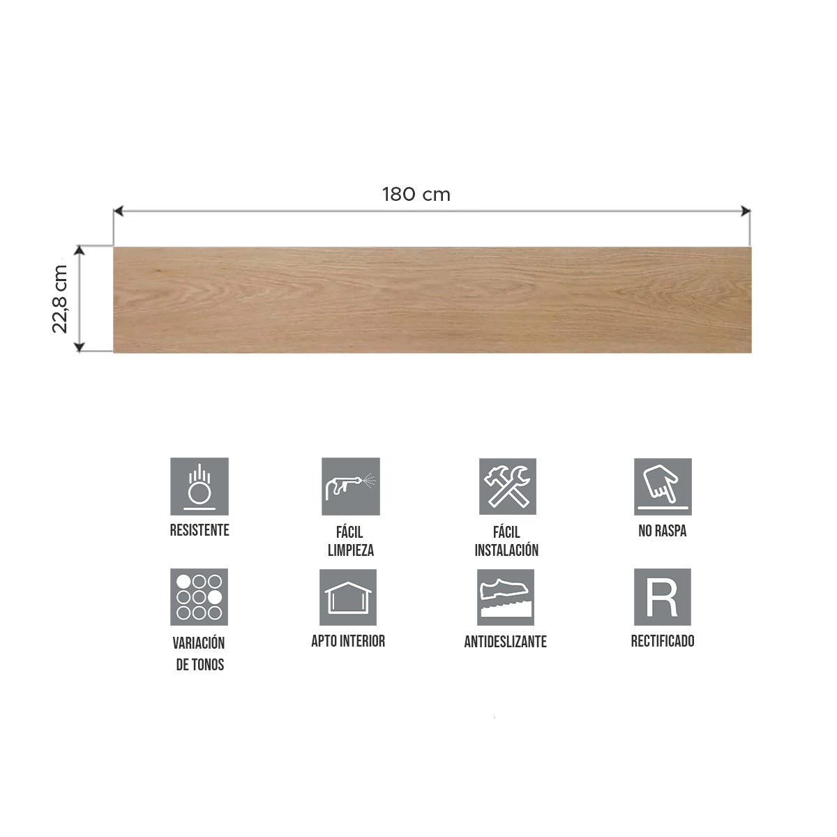 Piso Vinílico Símil Madera SPC Click Roble Tívoli 5mm con manta | Vedek Revestimientos