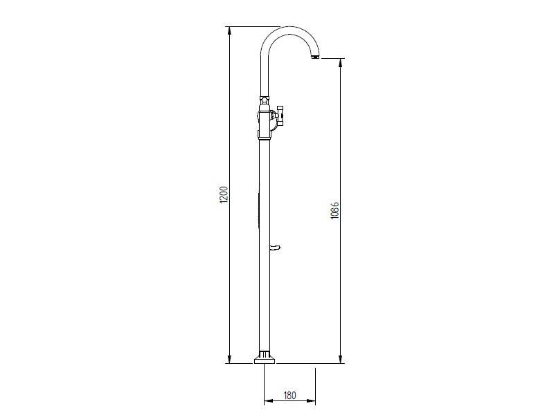 Grifería Robinet Bronx Pedestal de Bañera con Transferencia Negro Mate