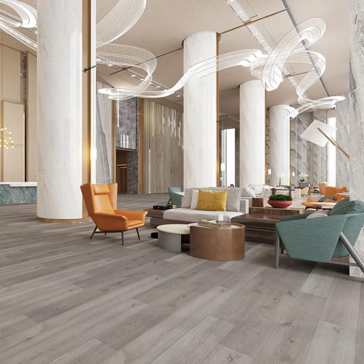 Piso Vinílico Símil Madera SPC Click Roble Siena 5mm  manta | Vedek Revestimientos