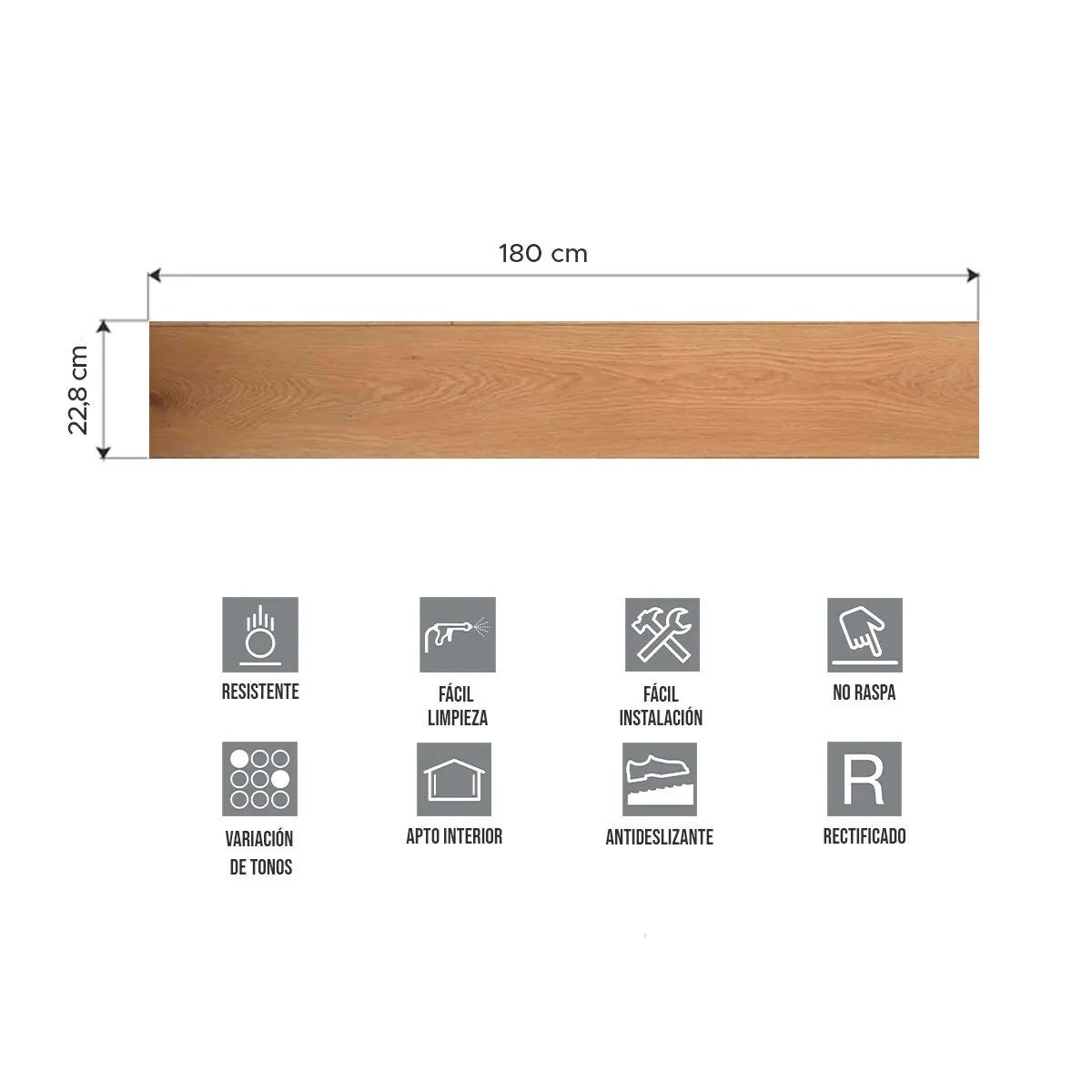 Piso Vinílico Símil Madera SPC Click Roble Treviso 5mm con manta | Vedek Revestimientos