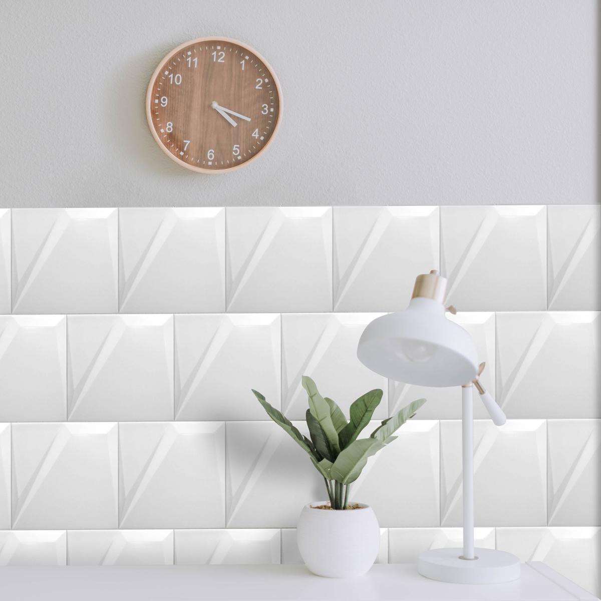 Cerámica Blanca Mate con Relieve 20x20 cm | Vedek Revestimientos