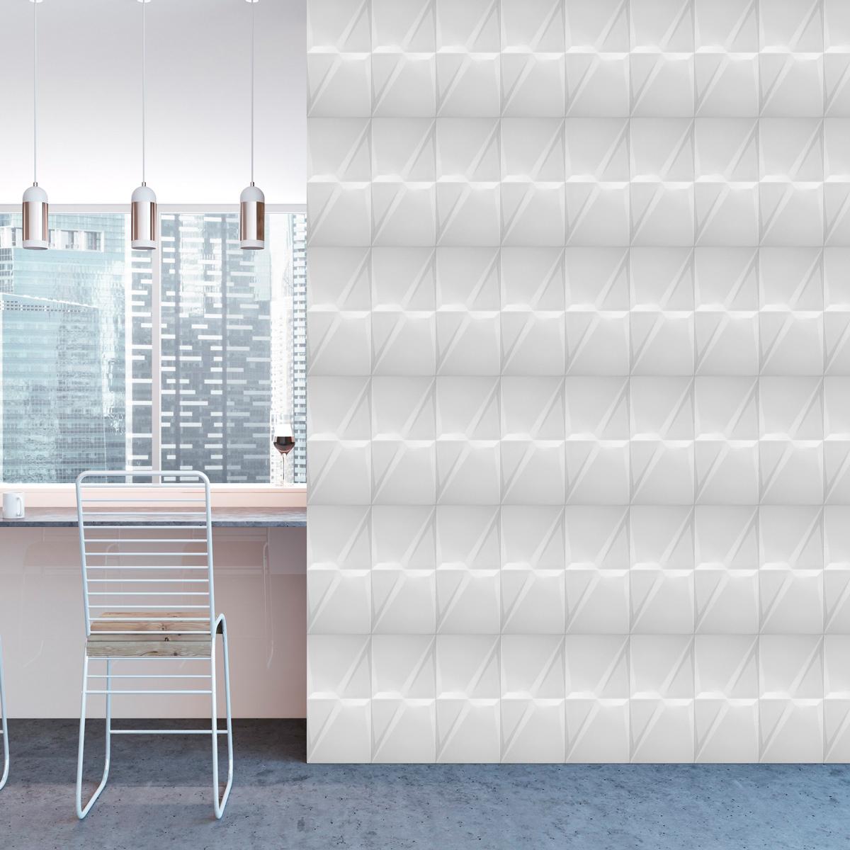 Cerámica Blanca Mate con Relieve 20x20 cm | Vedek Revestimientos