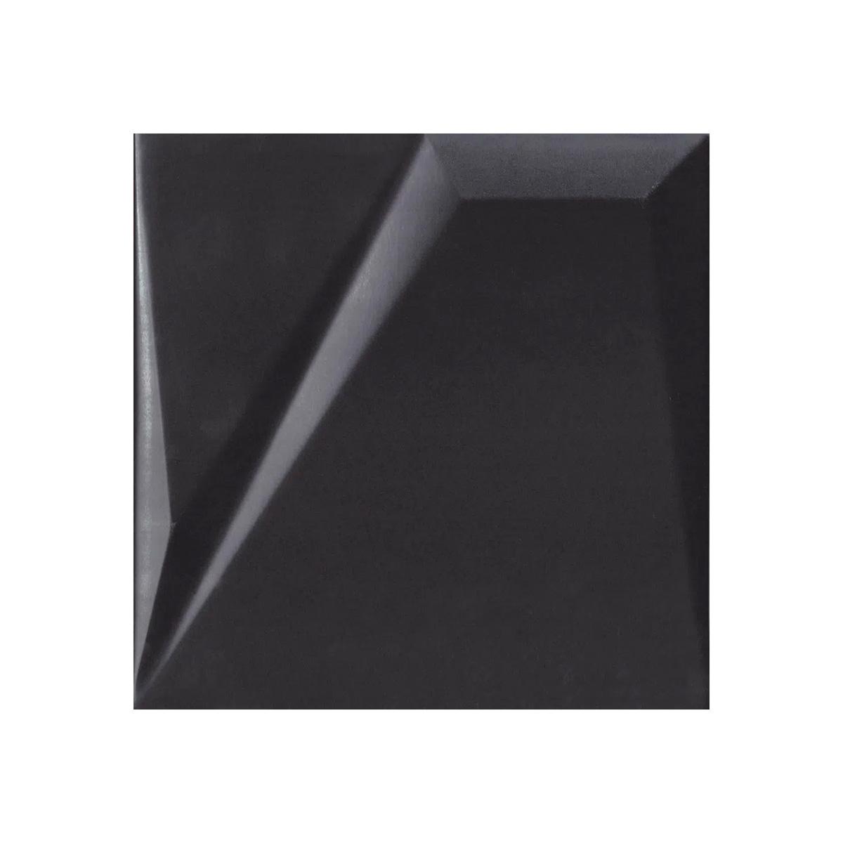 Cerámica Negra Mate Con Relieve 20x20 cm | Vedek Revestimientos