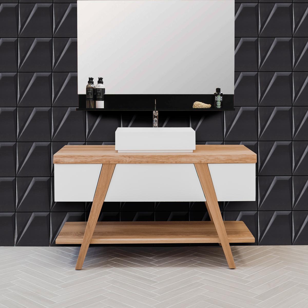 Cerámica Negra Mate Con Relieve 20x20 cm | Vedek Revestimientos