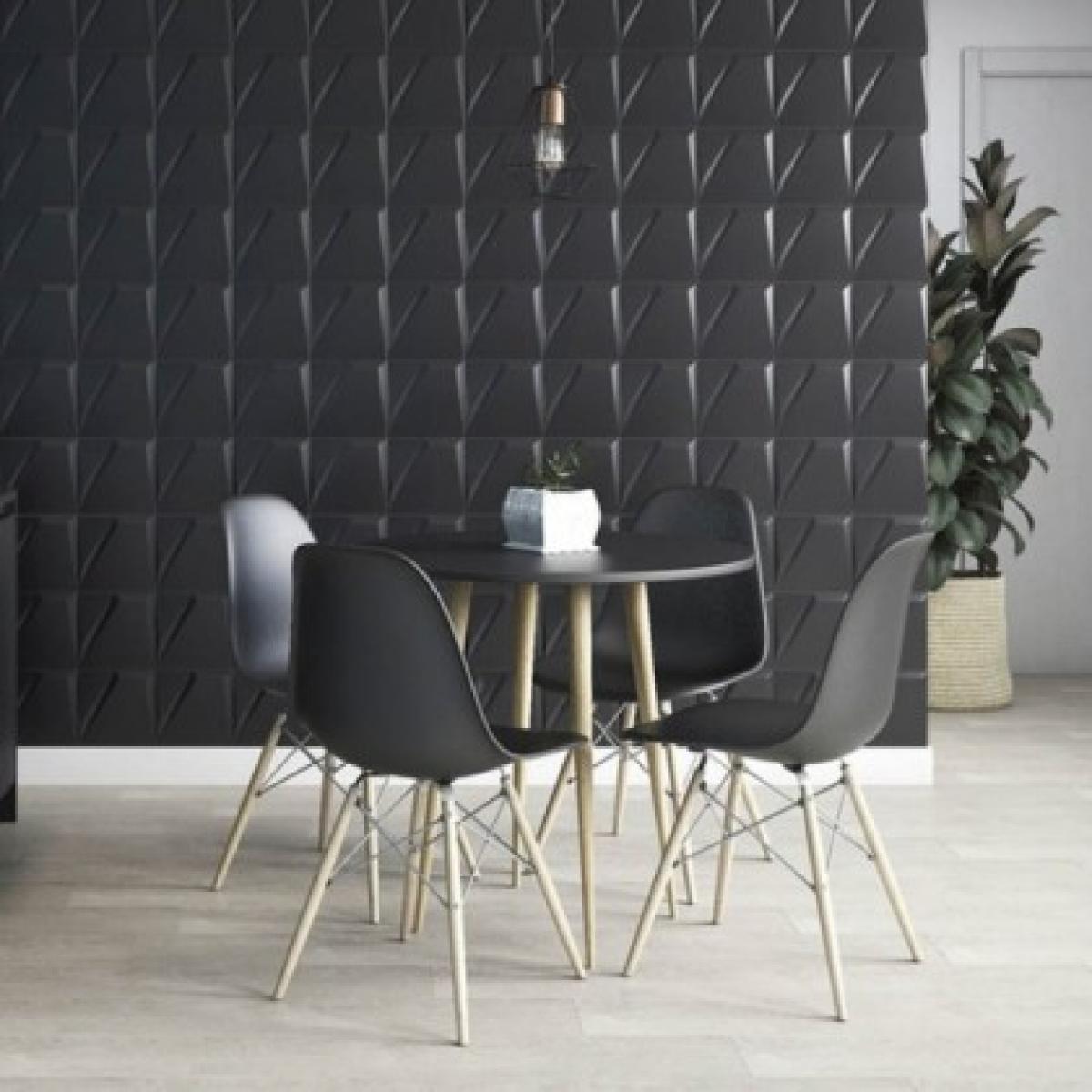 Cerámica Negra Mate Con Relieve 20x20 cm | Vedek Revestimientos