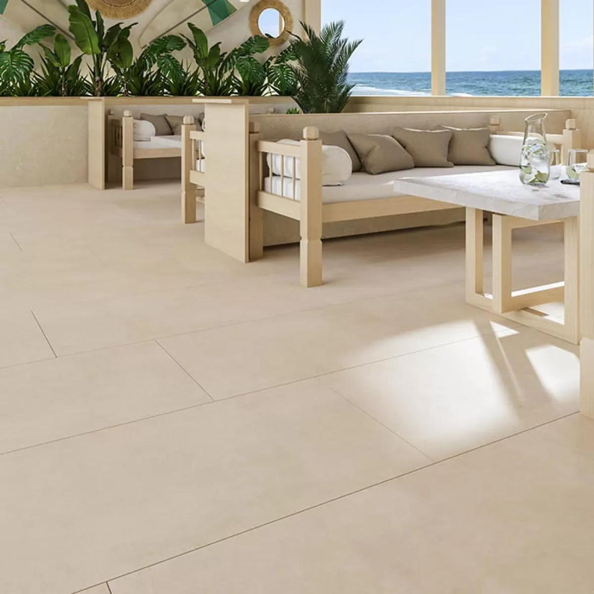 Porcelanato Simil Cemento Ark Ivory 120x60 cm | Vedek Revestimientos