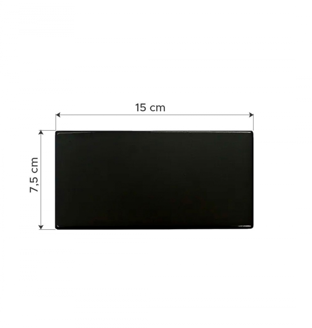 Azulejo Subway Negro Liso 7,5x15 cm | Vedek Revestimientos