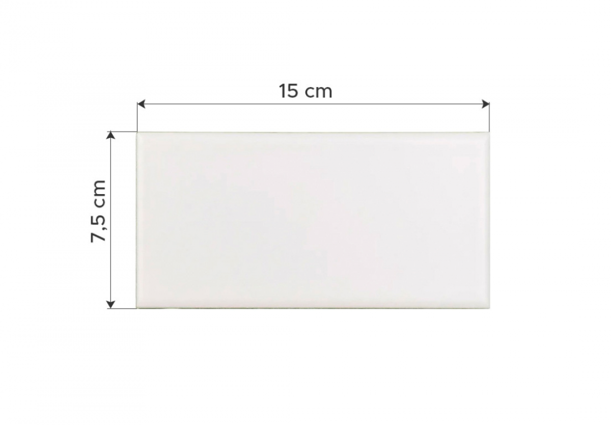 Azulejo Subway Blanco Liso 7,5x15 cm | Vedek Revestimientos