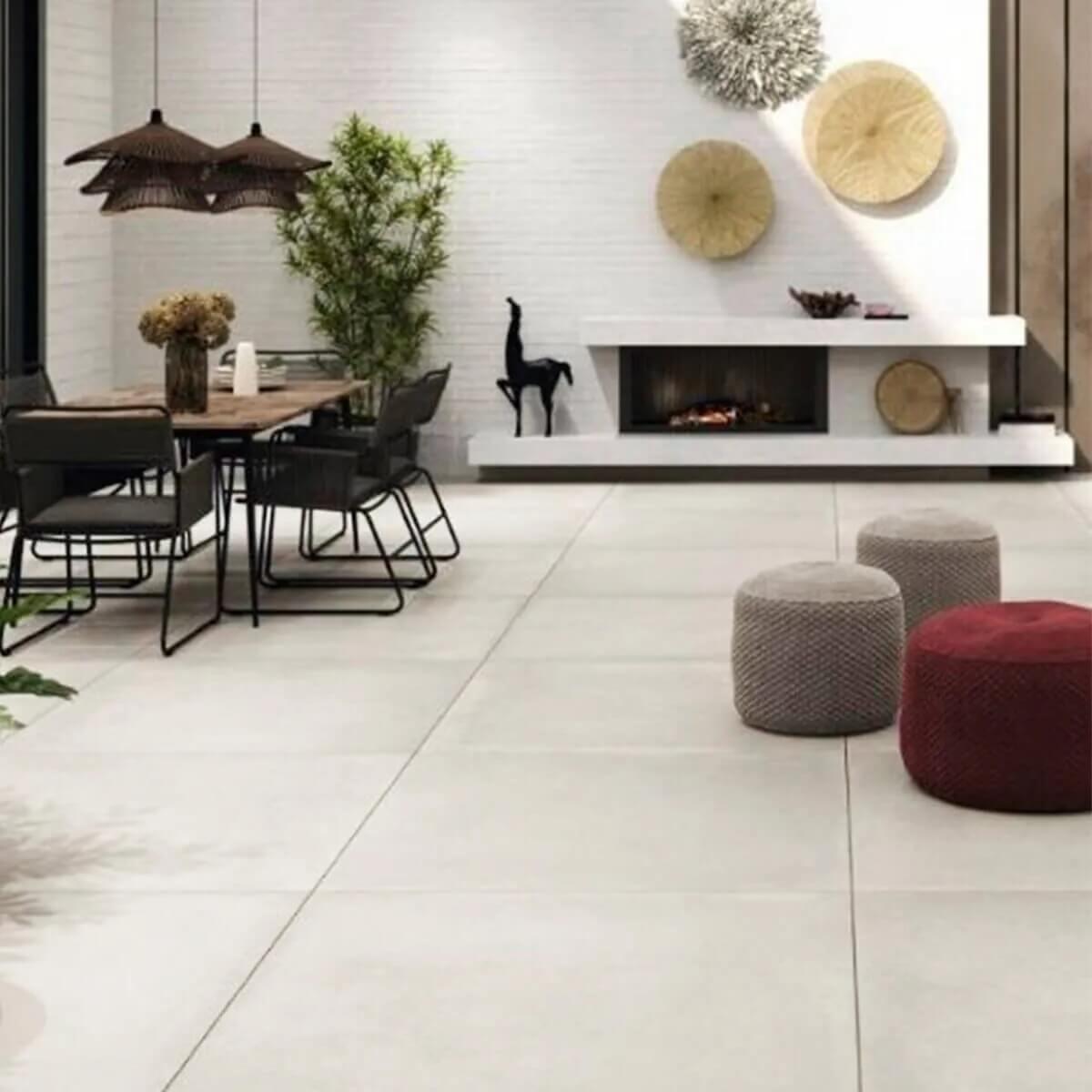 Porcelanato Exterior  Clay White Stone 60x60 cm R9 | Vedek Revestimientos