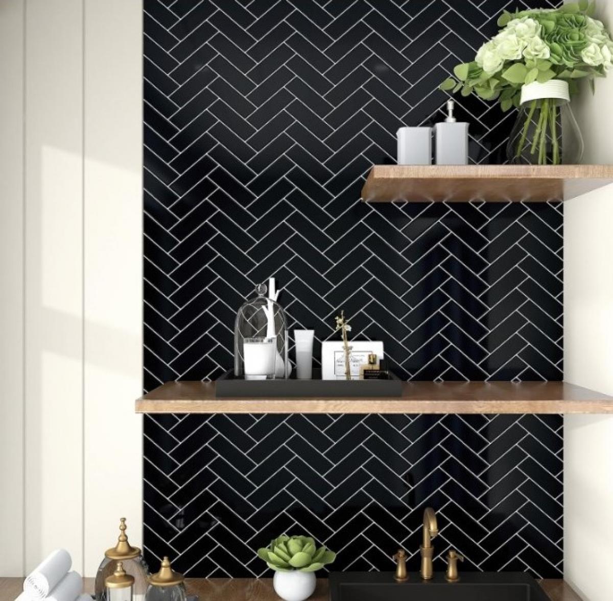 Cerámica Finlandia Preto Negro 5X21 CM | Vedek Revestimientos