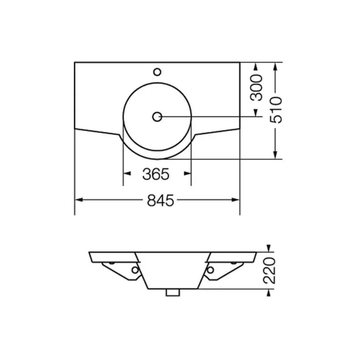 Lavatorio 1 Agujero 85 cm Ferrum - Línea Marina | Vedek Revestimientos