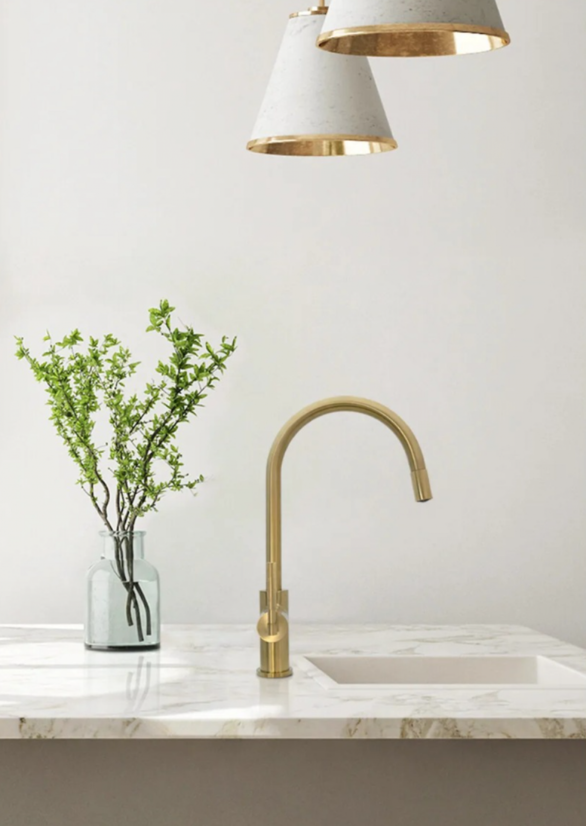 Griferia Peirano Monocomando Cocina Fabric Gold | Vedek Revestimientos