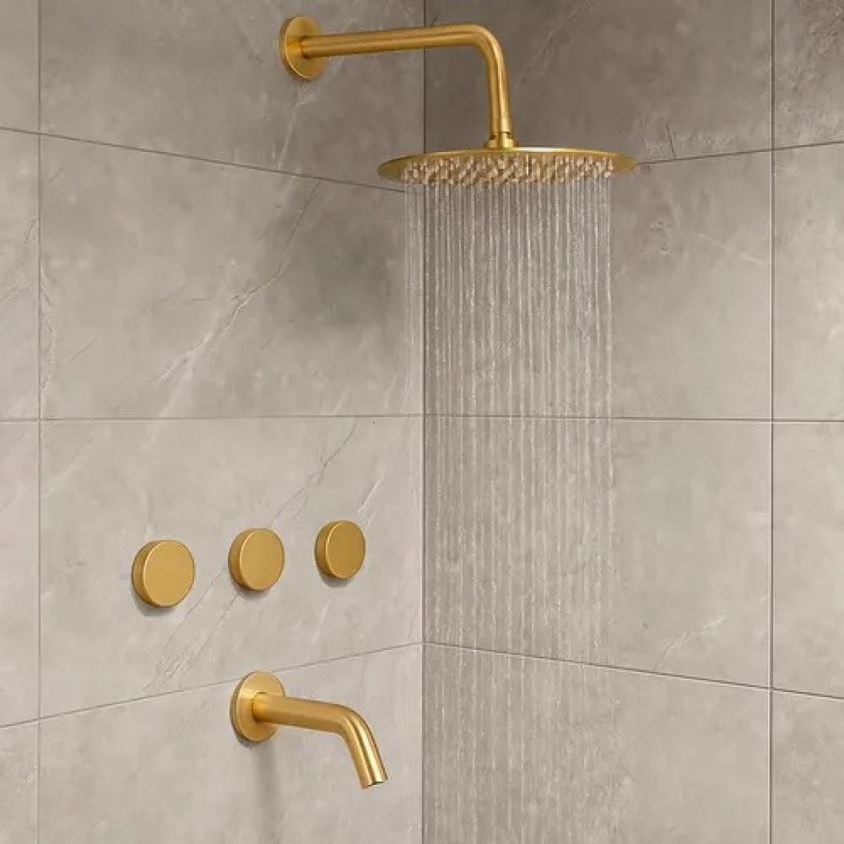 Grifería Peirano Ducha Fabric Gold | Vedek Revestimientos