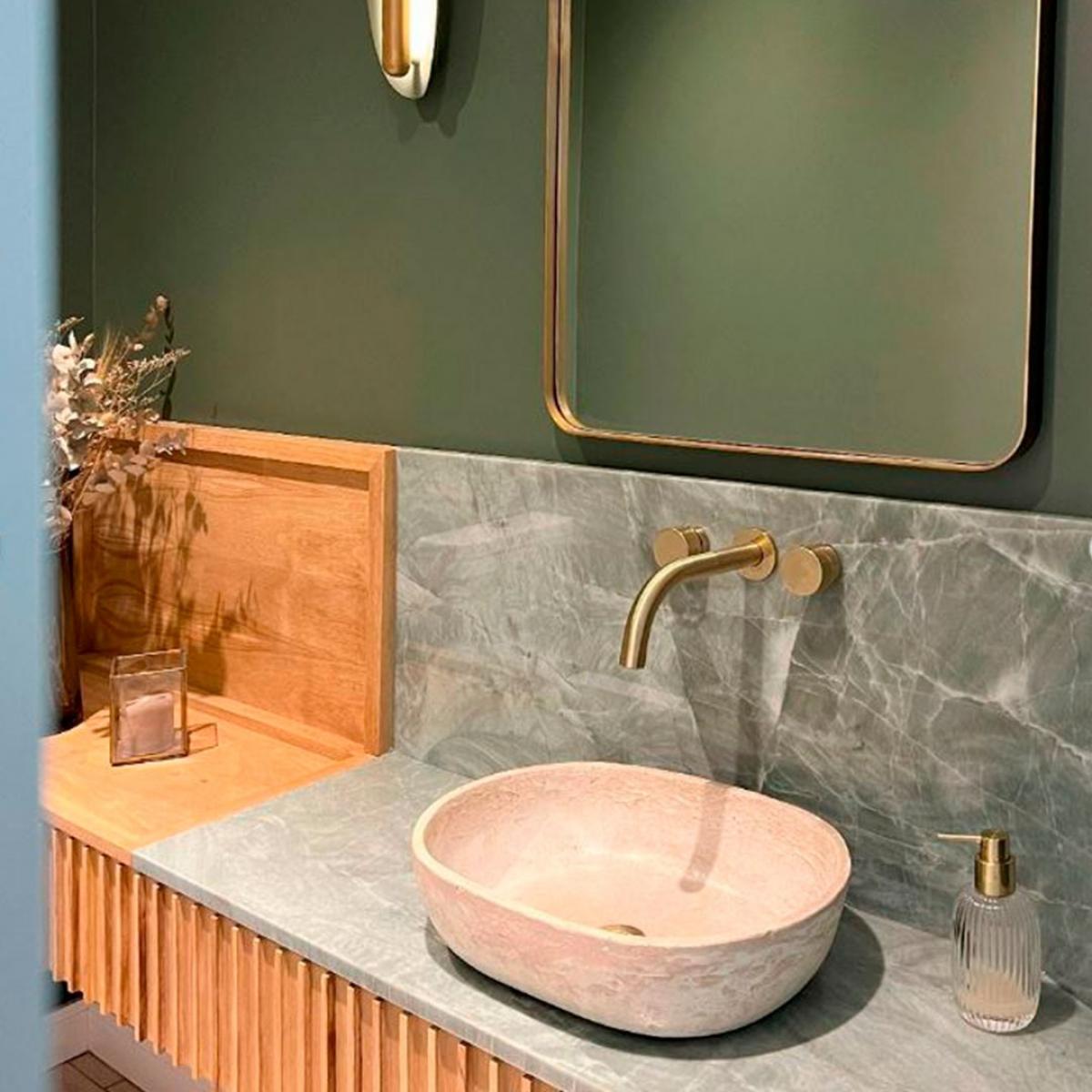 Griferia Peirano Lavatorio  de Pared  Fabric Gold | Vedek Revestimientos