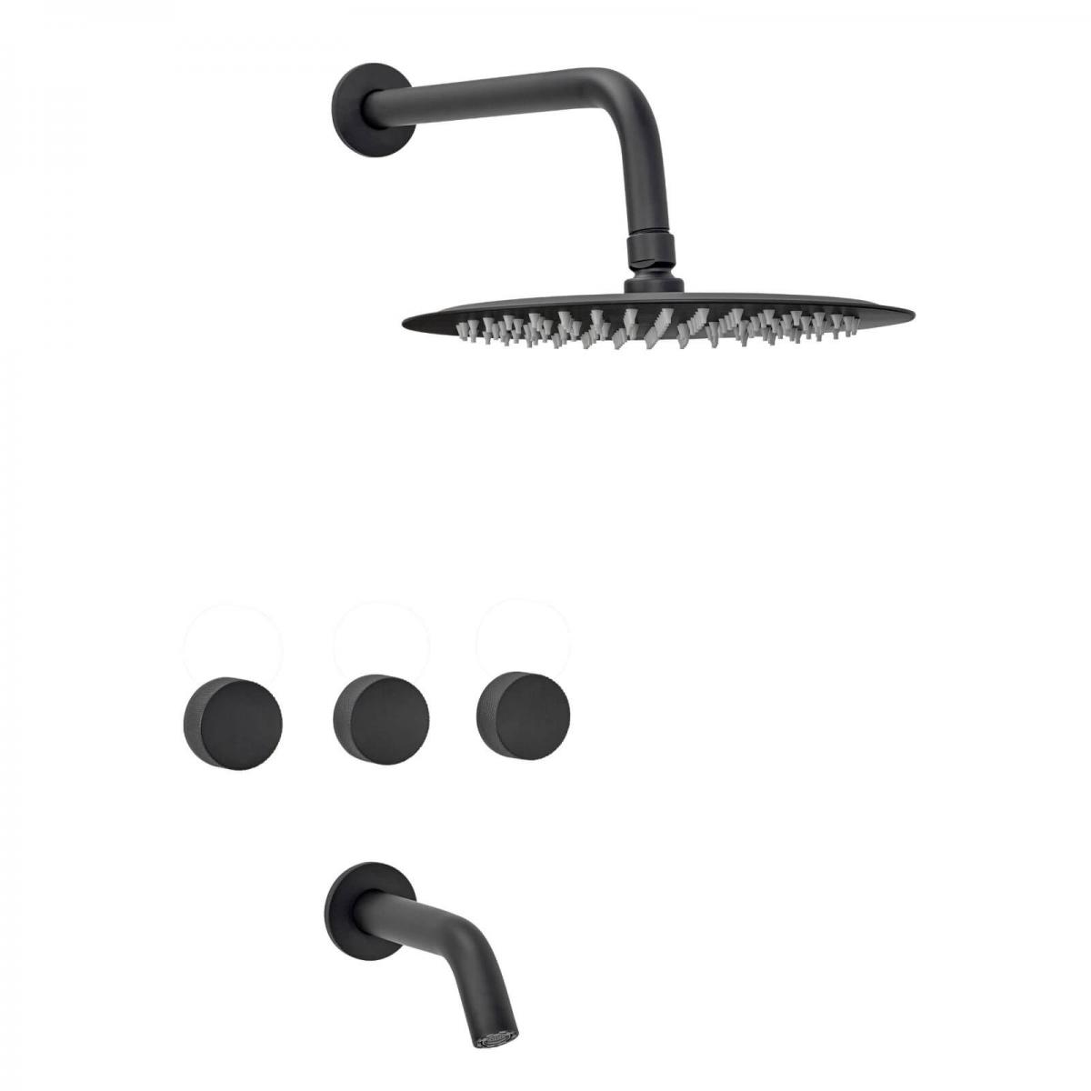 Grifería Peirano  para Ducha Fabric Negro Mate | Vedek Revestimientos