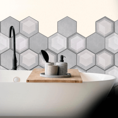Porcelanato Hexagonal Mini Gris Piú 20,5 x 23,5 cm