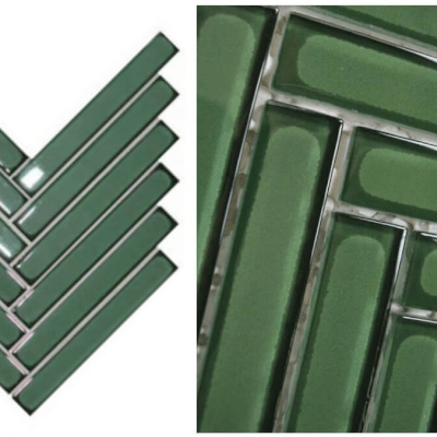 Mosaico Piú Bamboo Espiga Verde 2X14,8 CM | Vedek Revestimientos