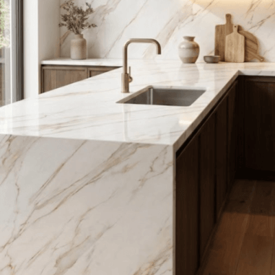 Statuario Gold - Piedra Sinterizada Vedek | Vedek Revestimientos